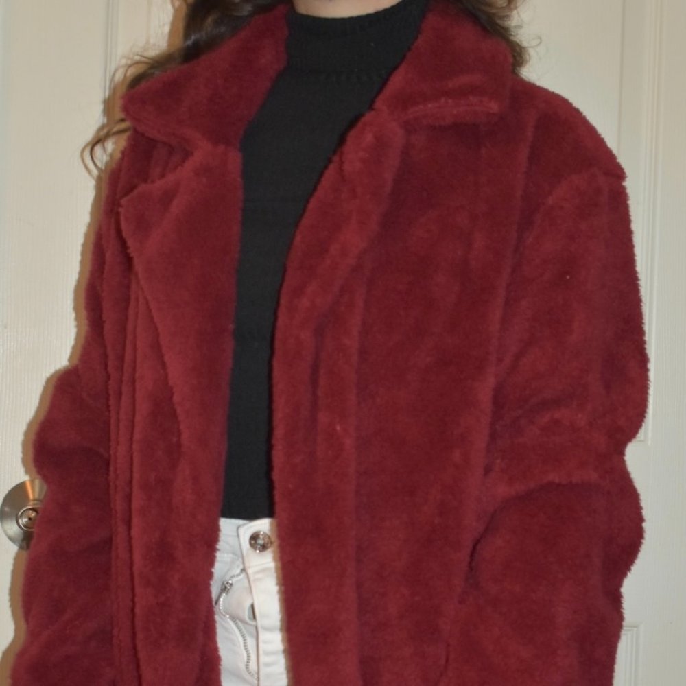 Burgundy Teddy Coat